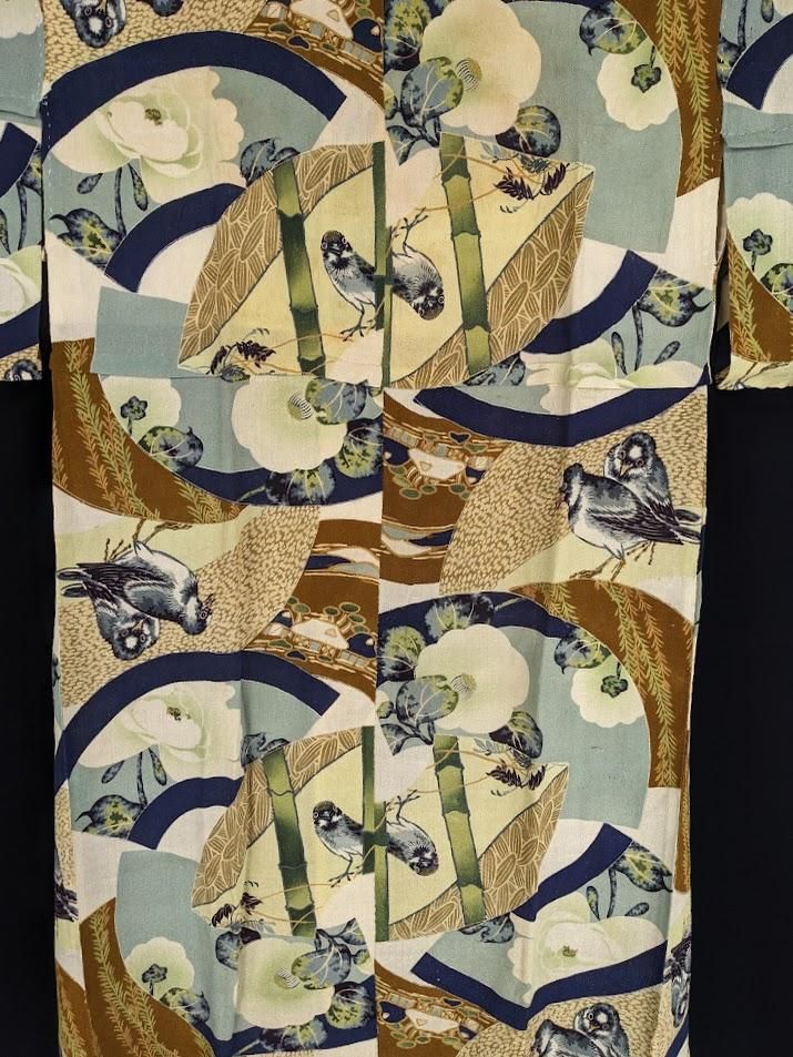 江戸縮緬着物 竹雀 明治時代～ －着物工房あかり－