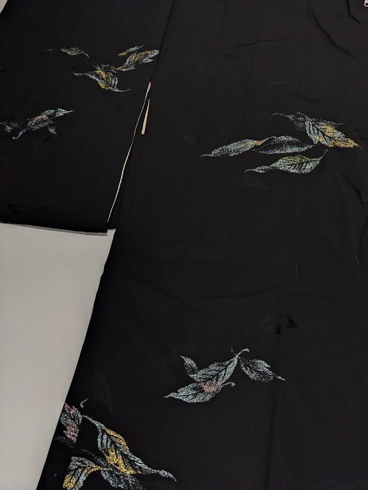 120 書生絣　羽織　着物　リメイク用 120 書生絣 羽織 着物 リメイク用 リメイク用 黒羽織セット 女性