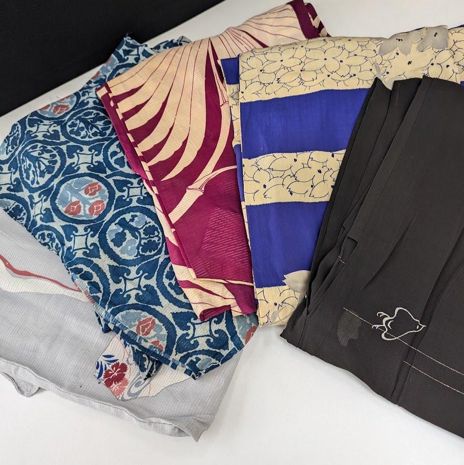 夏結城反物大人可愛い♡ 未仕立て着物夏物リメイク