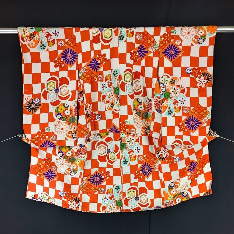 アンティーク 女の子 子供着物 補修痕あり お子様用アンティーク着物