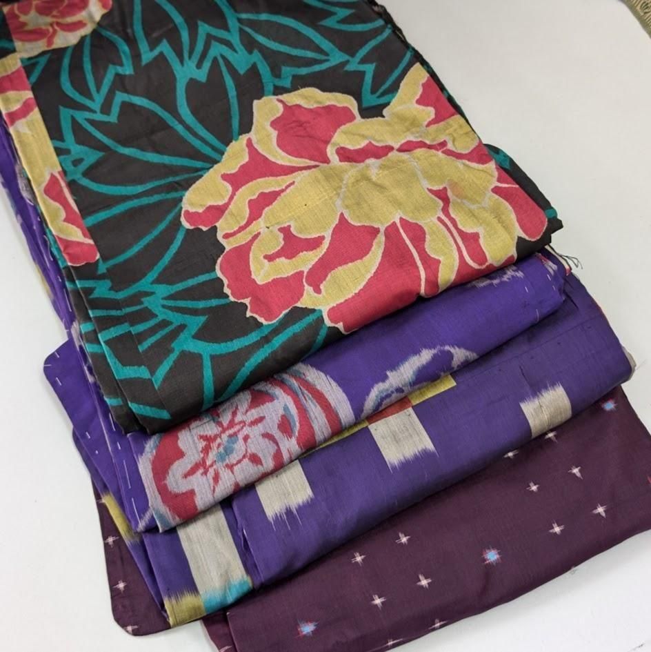 1505★銘仙 正絹 アンティーク 着物 7枚セット おまとめ リメイク素材 1505☆銘仙 正絹 アンティーク 着物 7枚セット おまとめ リメイク素材