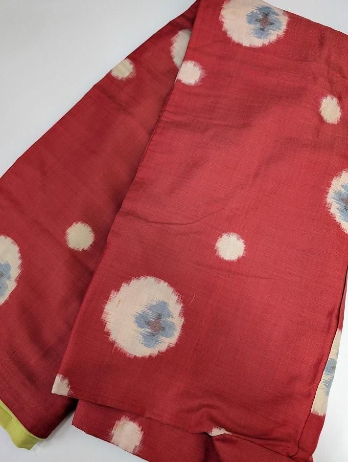 RM484 銘仙 しつけ糸 美品 まとめて 3枚 アンティーク着物 新品 アンティーク着物 銘仙 しつけ糸付き - メルカリ