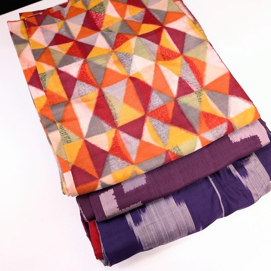 人気の銘仙着物 3枚セット | リメイク用素材 - 着物工房あかり-