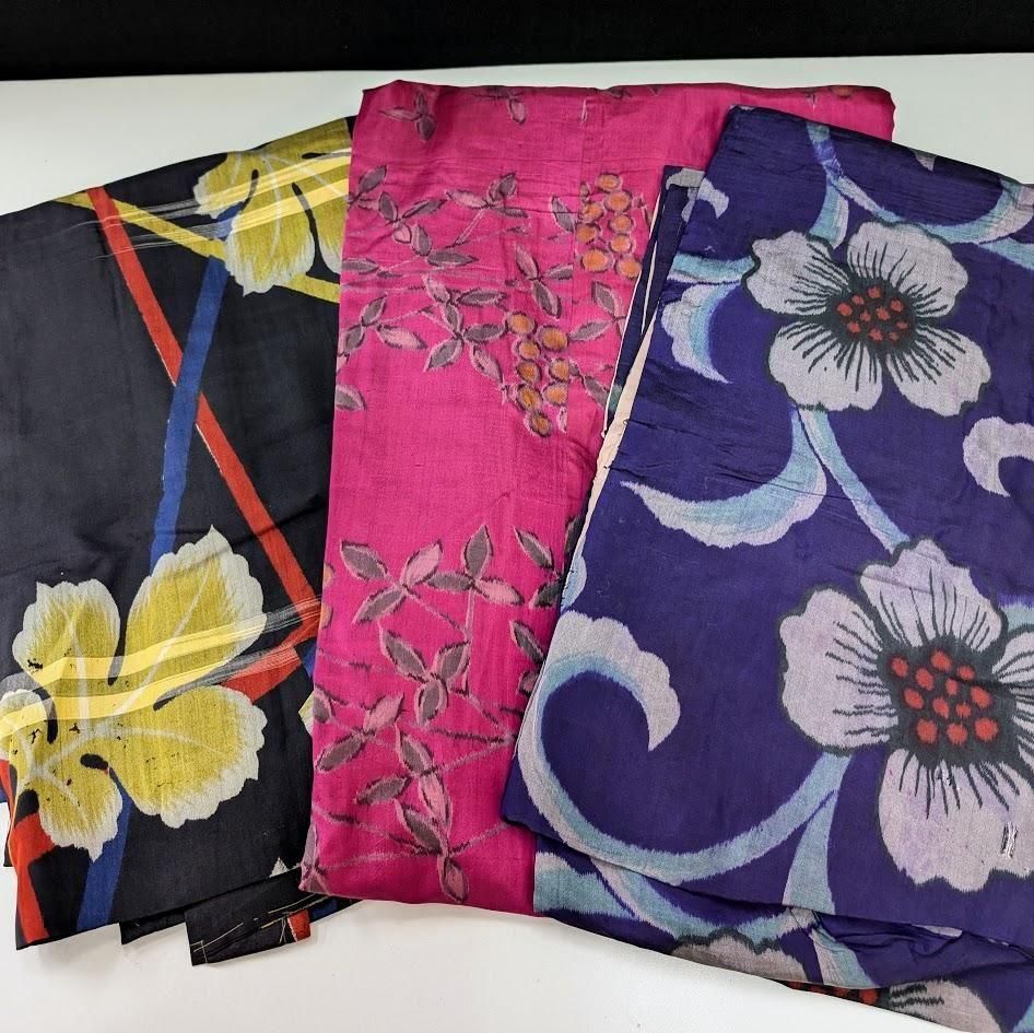 RM483 銘仙 ツルツル まとめて 3枚 アンティーク着物 bc85ac8fafc0501b8a3ae65d5a41da