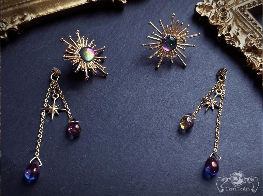 【第1位獲得！】 光と闇 イヤリング・ノンホールピアス