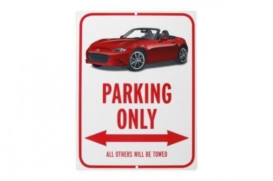 マツダ ユーノス ロードスター 旧車 PARKING ONLY パーキングサイン マツダ ND ロードスター パーキングサイン スチール 看板