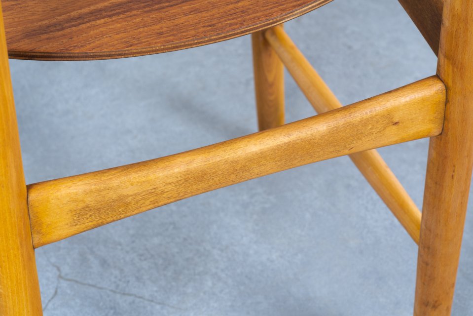 ハンドメイド 一人掛けチェア ハートタイプ（チーク色） - 椅子(チェア 