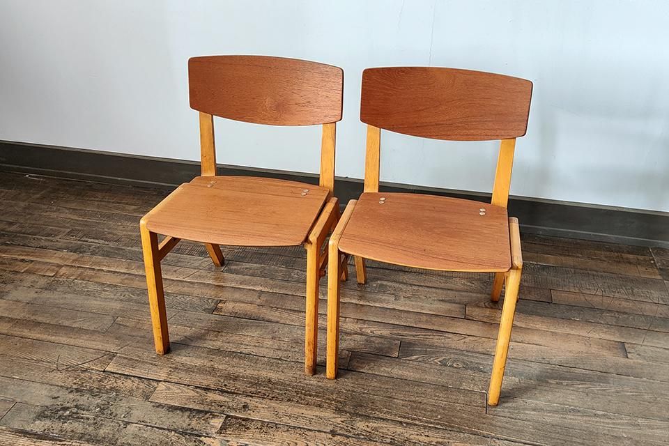 スクールチェア チーク ビーチ | 北欧家具 haluta (ハルタ)