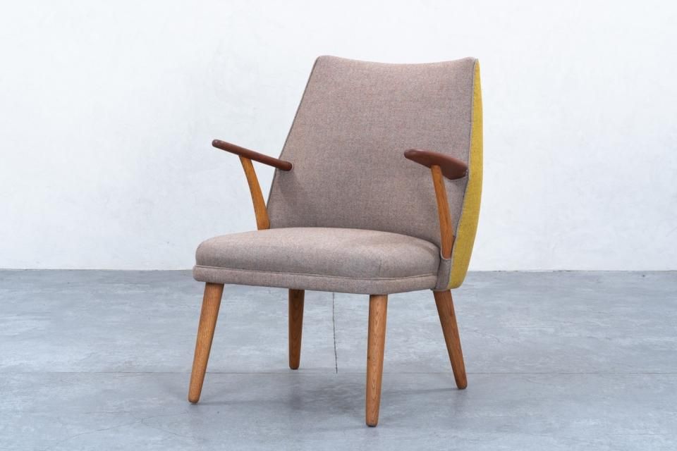 北欧 イージーチェア チーク材 ヴィンテージ デンマーク製 チーク材×オーク材 イージーチェア①