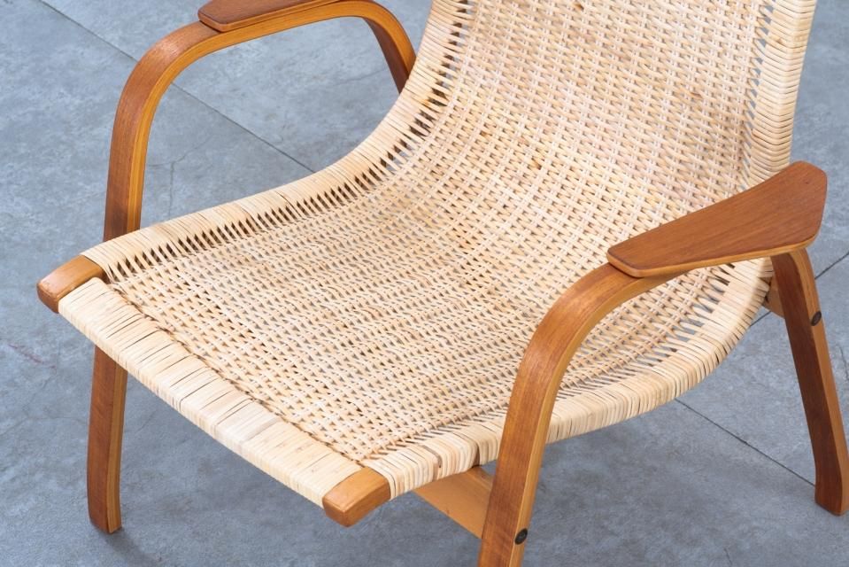 Yngve Ekstrom ラウンジチェア チーク ラタン | 北欧家具 haluta (ハルタ)