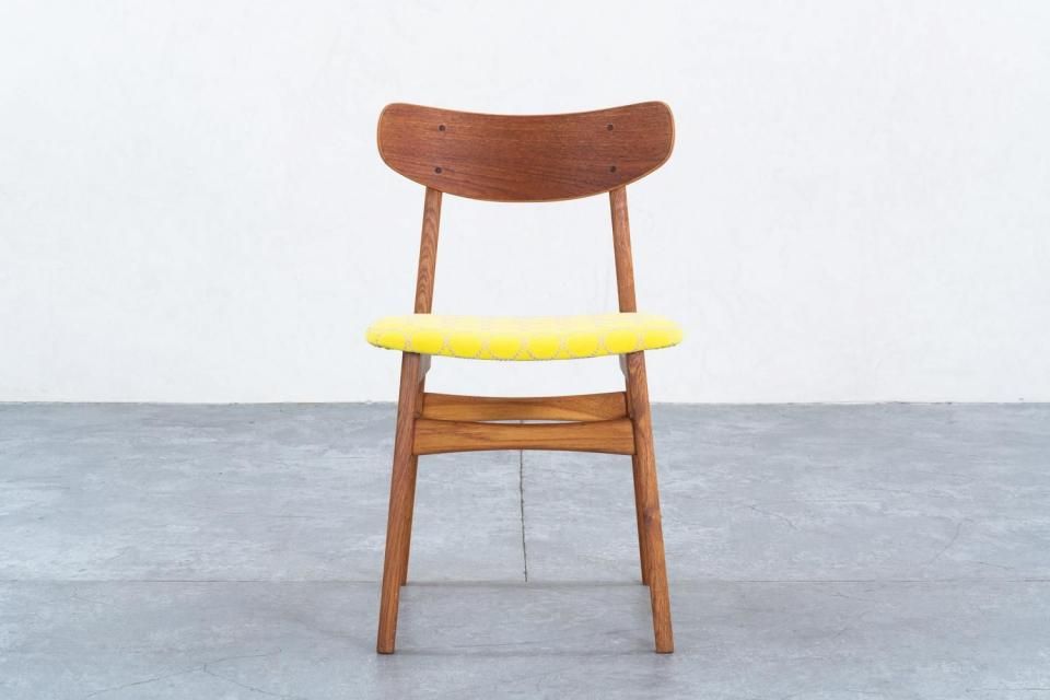 北欧家具　チーク材　ダイニングチェア① 楽天市場】ダイニングチェア ロータイプ 木製 1脚 クッション 無垢材