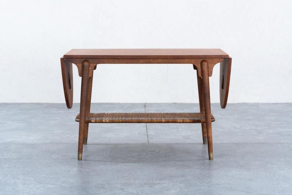 バタフライコーヒーテーブル チーク オーク ラタン | 北欧家具 haluta