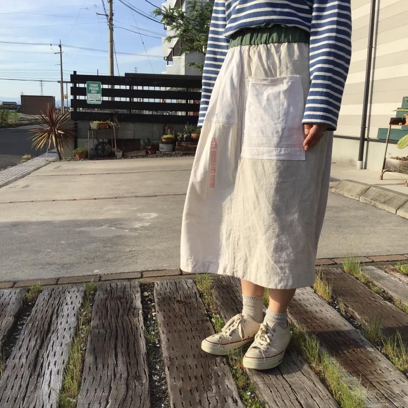 vintage french military フランス軍リネン × アメリカBANK BAG