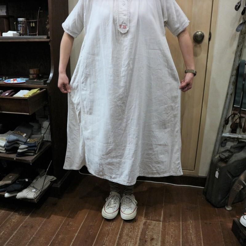 20-30's French Antique Linen Dress アンティークリネン ワンピース ...