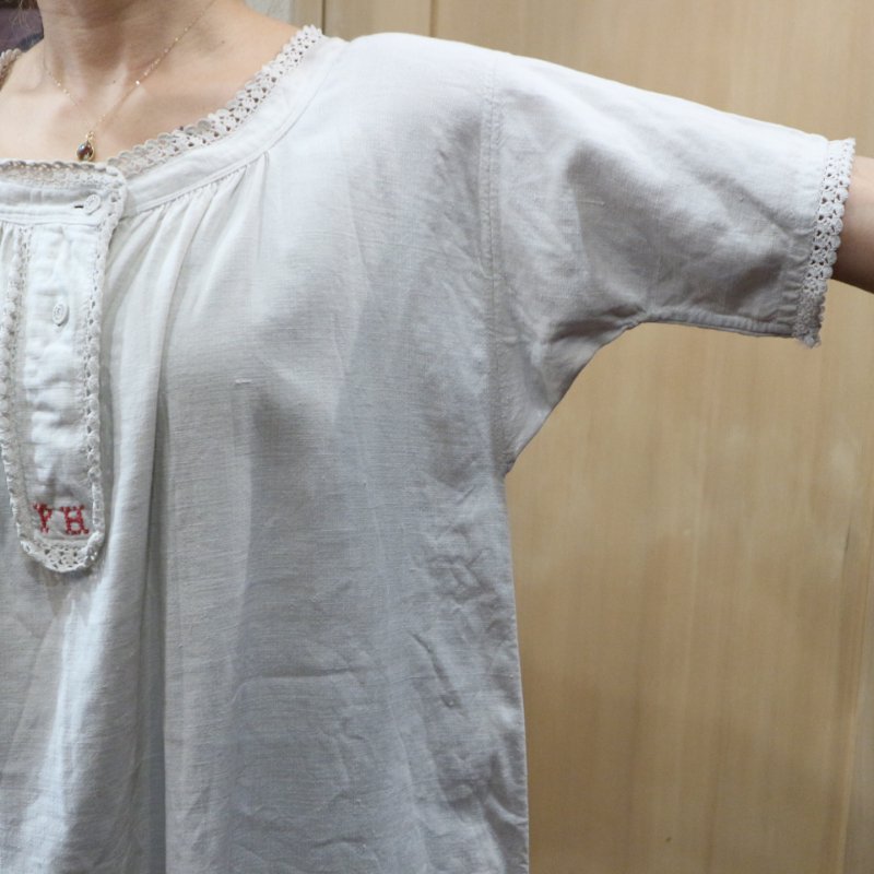 20-30's French Antique Linen Dress アンティークリネン ワンピース 