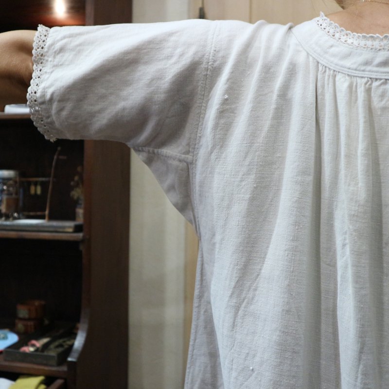 20-30's French Antique Linen Dress アンティークリネン ワンピース 