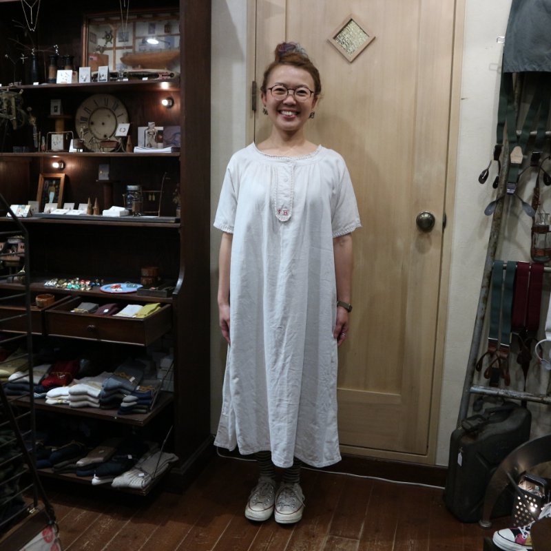 20-30's French Antique Linen Dress アンティークリネン ワンピース