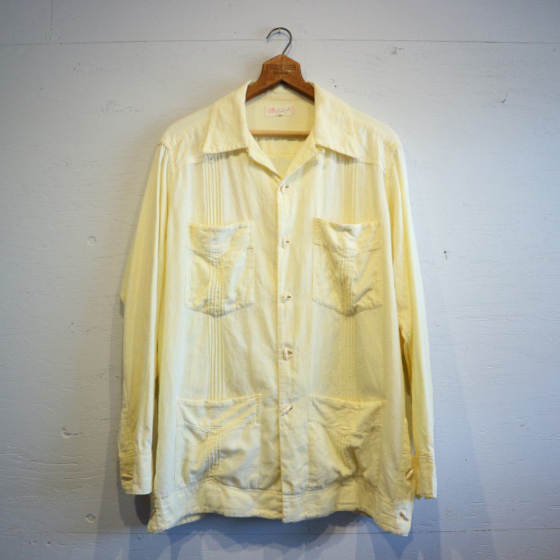 60-70's Vintage Mexican Cotton shirt キューバシャツ メキシカン