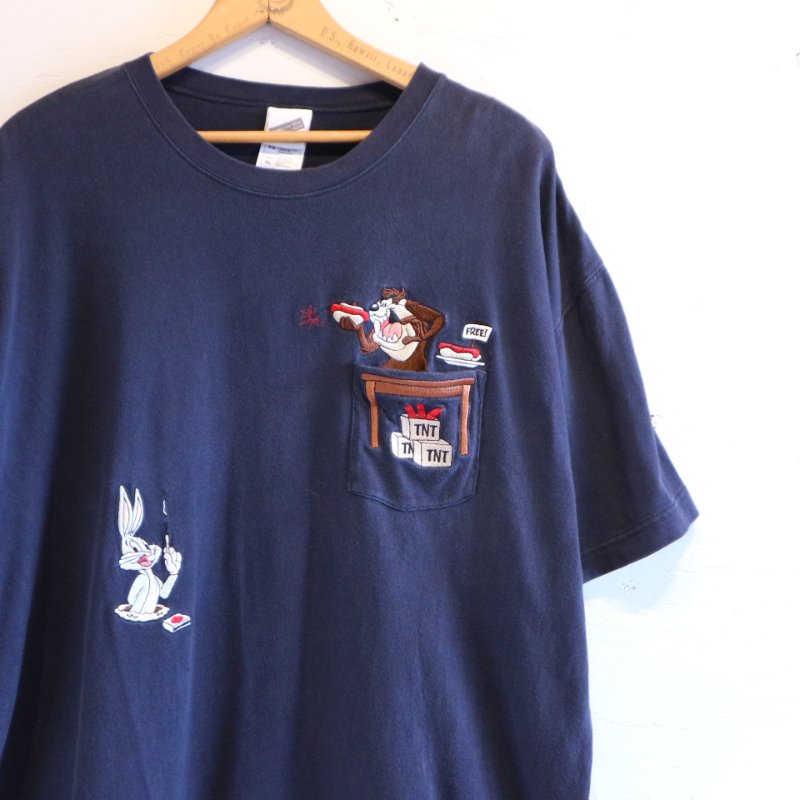 90-00's WARNER BROS Looney Tunes ポケットTシャツ XL - Sunny Garden 