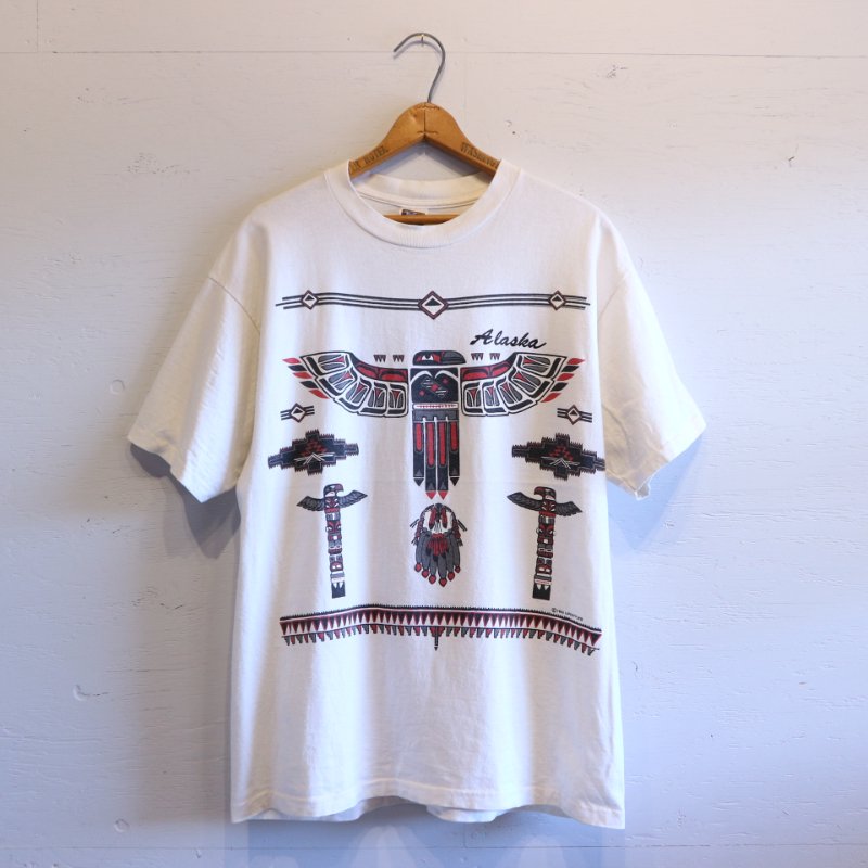 90's U.S.A. Alaska Native American ネイティブアメリカン Tシャツ L