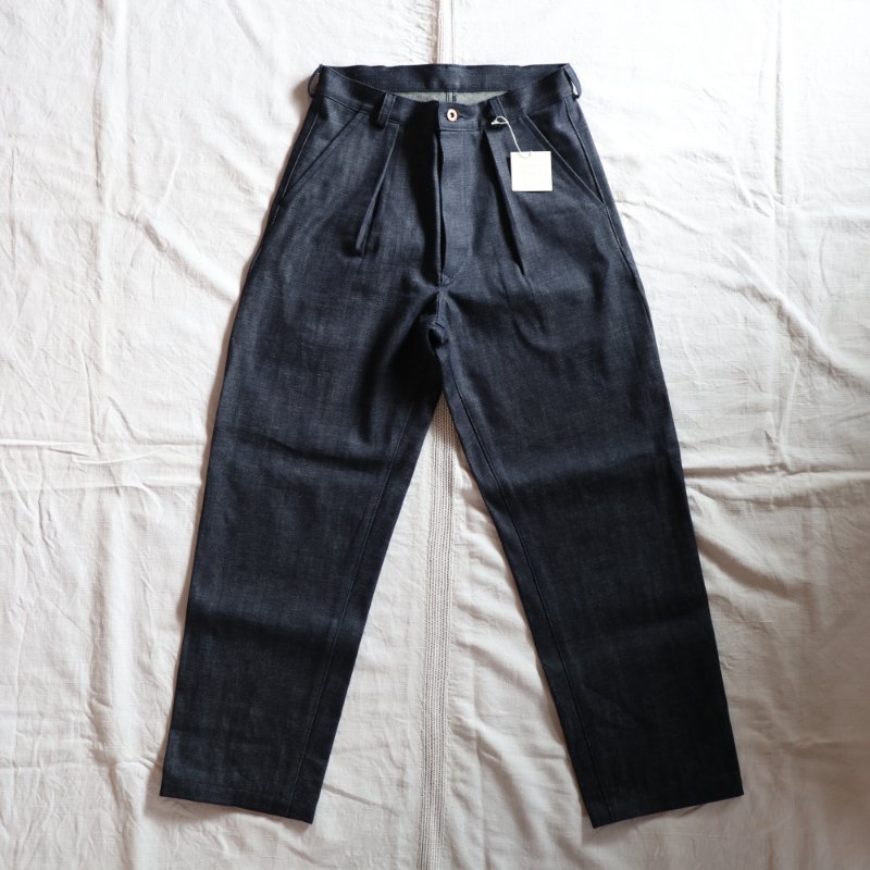 TSUZUKU MASAKI 05 Denim Trousers タックパンツ (Vintage Swedish Military Trousers pattern)