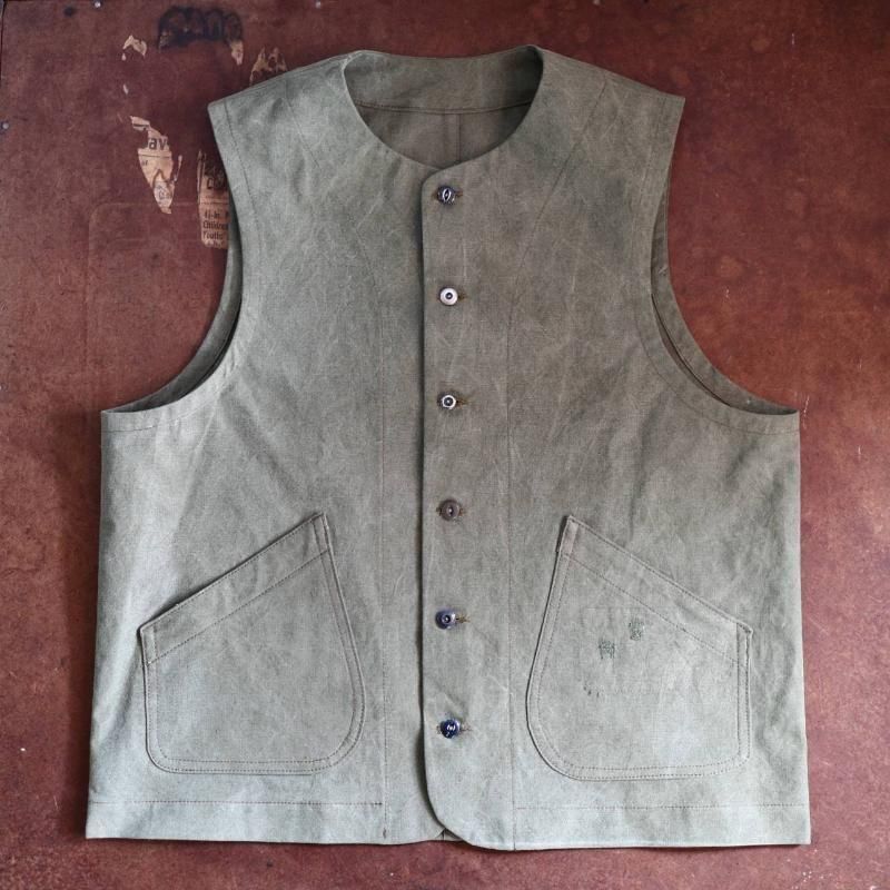 <img class='new_mark_img1' src='https://img.shop-pro.jp/img/new/icons1.gif' style='border:none;display:inline;margin:0px;padding:0px;width:auto;' />40-50's U.S.Military Shelter Half Tent Remake Vest, LARGE#1
