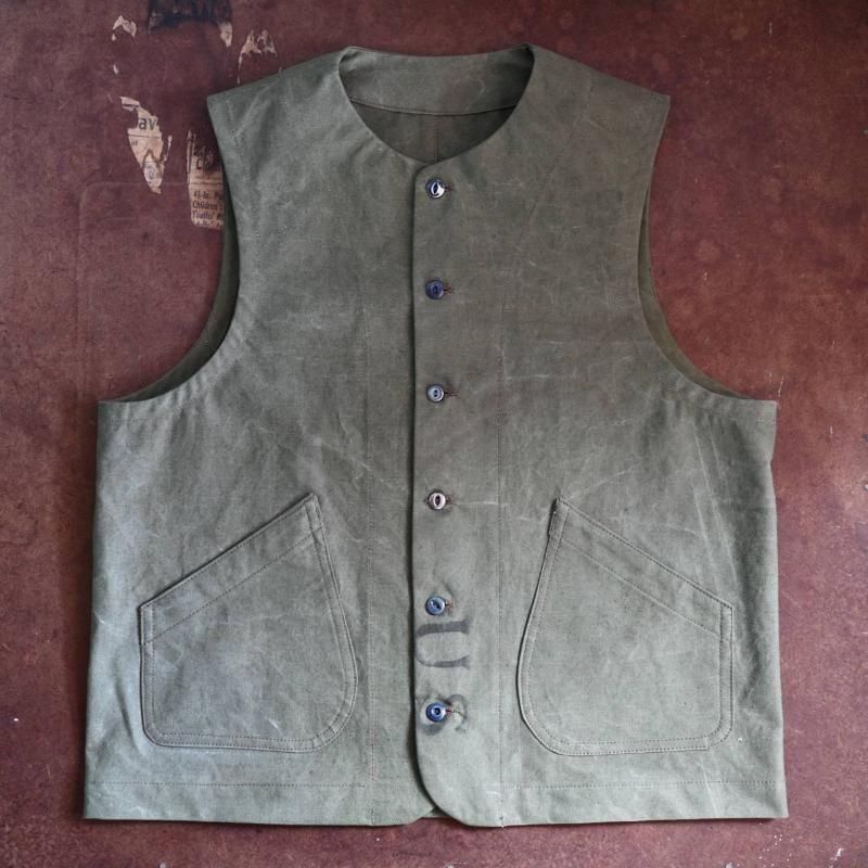 <img class='new_mark_img1' src='https://img.shop-pro.jp/img/new/icons1.gif' style='border:none;display:inline;margin:0px;padding:0px;width:auto;' />40-50's U.S.Military Shelter Half Tent Remake Vest, LARGE#2
