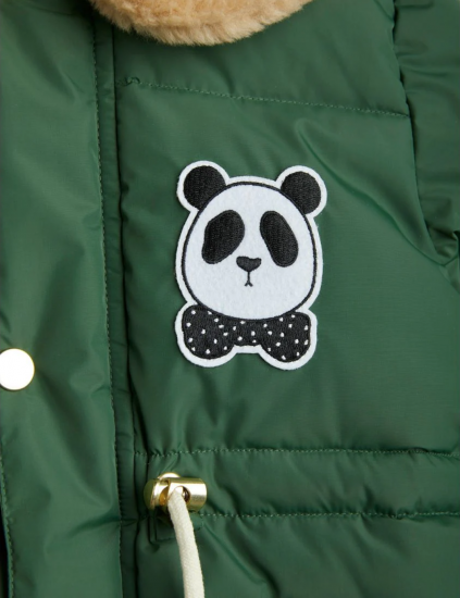☆2021AW☆mini rodini ミニロディーニ Panda puffer jacket Dark green