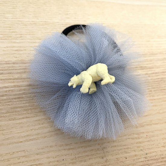 Froufroudesucre フルフルドシュクル Tulle Circle Hair Tie White Bear シロクマ