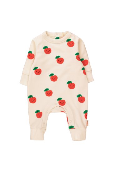 ★2022AW★tinycottons タイニーコットンズ APPLES ONE-PIECE light cream/deep red AW22-120