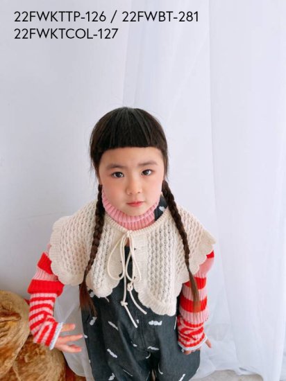 ★2022AW★frankygrow フランキーグロウ BORDER HIGH-NECK RIB STITCH KNIT PINK-ORANGE  22FWKTTP-126