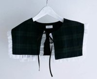 <img class='new_mark_img1' src='https://img.shop-pro.jp/img/new/icons41.gif' style='border:none;display:inline;margin:0px;padding:0px;width:auto;' />60OFFfrankygrow DOTS TARTAN CHECKED  FRILL DETACHABLE COLLAR GREEN -WHITE FRILL 22FWCOL-011