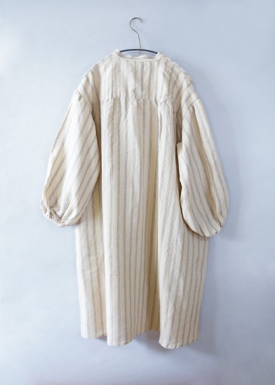 ☆2022AW☆michirico ミチリコ Stripe linen OP ベージュ MR22AW-15