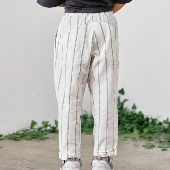 ★2023SS★MOUN TEN. マウンテン organic stripe 1tuck pants ecru 23S-MP56-1324