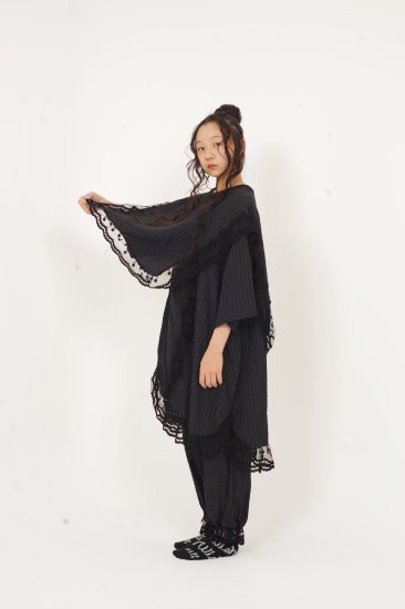 ☆2023SS☆UNIONINI ユニオニーニ star lace long blouse black WOMEN