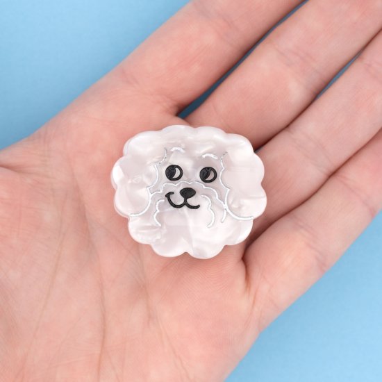 Coucou Suzette ククシュゼット Bichon Mini Hair Claw ふわふわ犬