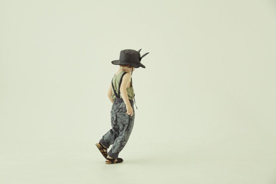 ★2023SS★eLfinFolk エルフィンフォルク FLORA twill suspenders pants charcoal elf-231F14