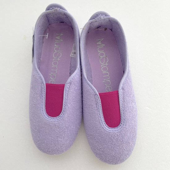 La Cadena ラカデナ GIMNASIA - SUMMER PILE PILE PANEL SLIP ON kids サマーパイルパネルスリッポン  LAVENDER(334)×FUCHSIA PINK