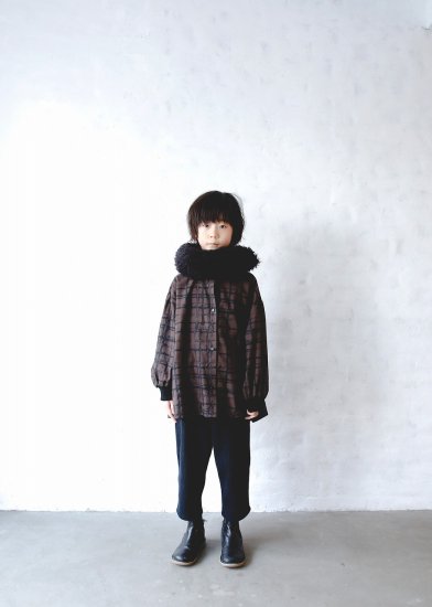 ☆2023AW☆michirico ミチリコ Chocolate check shirts チャコール MR23AW-16(kids)