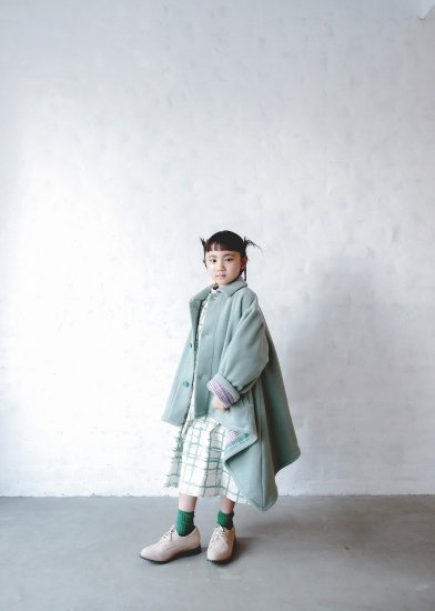 ☆2023AW☆michirico ミチリコ Back check coat くすみグリーン MR23AW-29 (kids/womens)