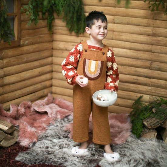 ★2023AW★Kalinka Kids カリンカキッズ Luca Sweater Pumpkin/Sunshine