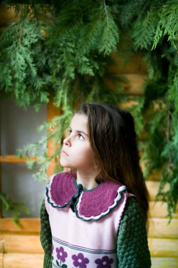 ☆2023AW☆Kalinka Kids カリンカキッズ Peony Collar Plum