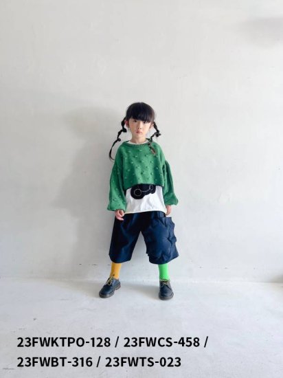 ☆2023AW☆frankygrow フランキーグロウ CROPPED POPCORN KNIT PULLOVER GREEN 23FWKTPO-128