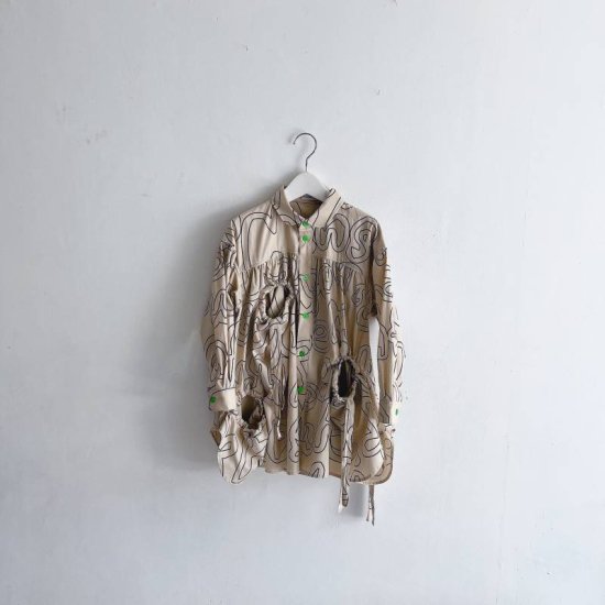 ☆2023AW☆frankygrow フランキーグロウ Lett. RANDOM HOLE LONG SHIRT