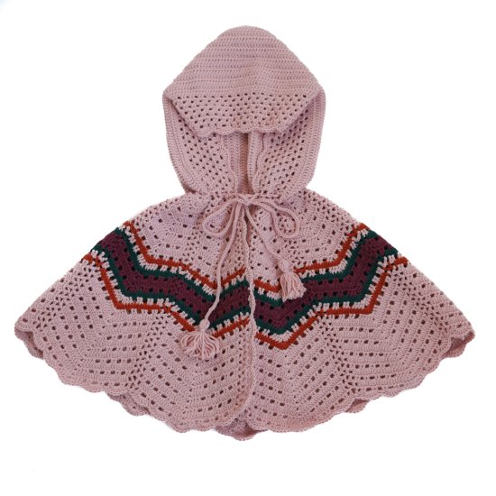 ★2023AW★Kalinka Kids カリンカキッズ Nathalia Hooded Poncho Rosewater