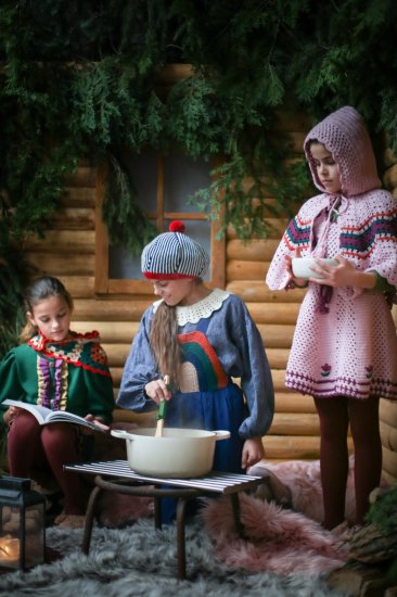 ★2023AW★Kalinka Kids カリンカキッズ Nathalia Hooded Poncho Rosewater