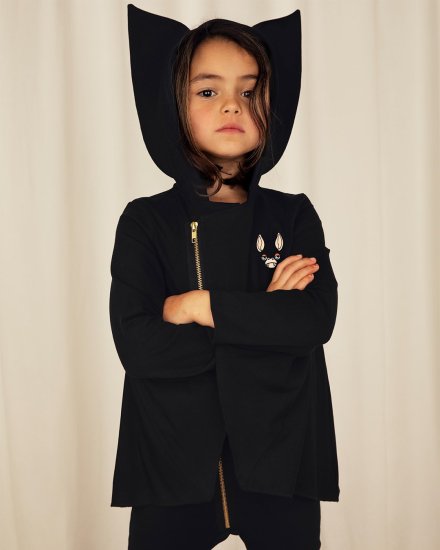 ☆2023AW☆mini rodini ミニロディーニ Bat sleeve onesie Black