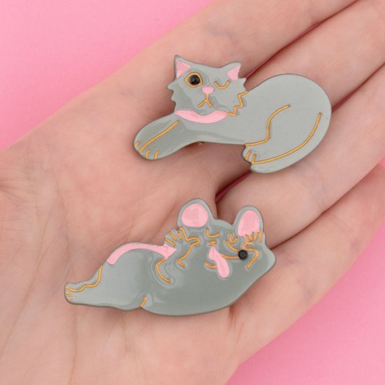 Coucou Suzette ククシュゼット Mouse & Cat Hair Clips Set マウス&キャット ヘアクリップセット