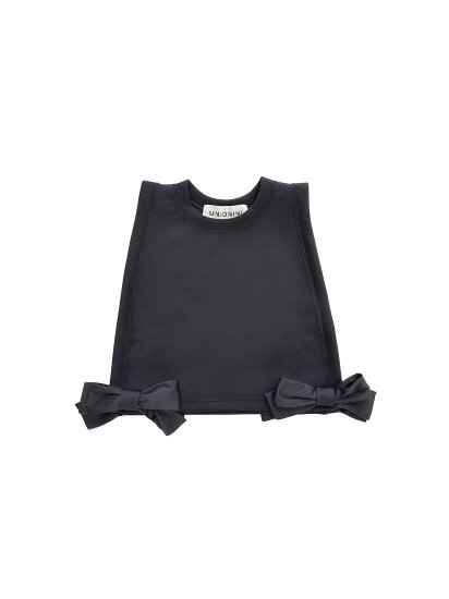 ☆2024SS☆UNIONINI ユニオニーニ ribbon side open vest black WOMEN 