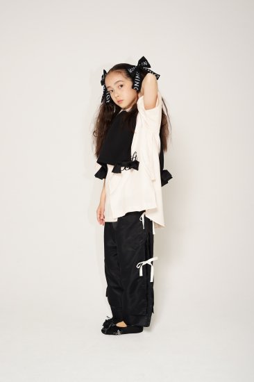 ☆2024SS☆UNIONINI ユニオニーニ ribbon side open vest black WOMEN